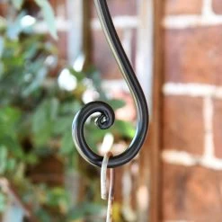 ’Shepherds Crook’ Hanging Basket Wall Bracket - Black -Garden Supply Discount Store shepherds crook hanging basket wall bracket black 6