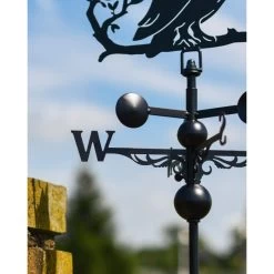Slim Steel Wise Owl Weathervane - Horizontal Fitting -Garden Supply Discount Store slim steel wise owl weathervane 4