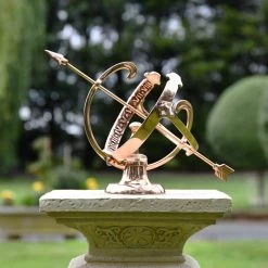 Polished Copper Armillary - 17cm 19 Polished Copper Armillary - 17cm -Garden Supply Discount Store small profatius armillary 9 1