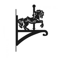 Steel Carousel Horse Hanging Basket Bracket -Garden Supply Discount Store steel carousel horse hanging basket bracket 1