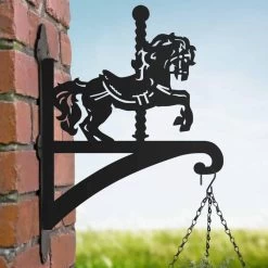 Steel Carousel Horse Hanging Basket Bracket