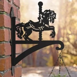 Steel Carousel Horse Hanging Basket Bracket -Garden Supply Discount Store steel carousel horse hanging basket bracket 5