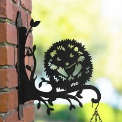 Steel Cartoon Playful Hedgehog Hanging Basket Bracket -Garden Supply Discount Store steel cartoon playful hedgehog hanging basket bracket 1
