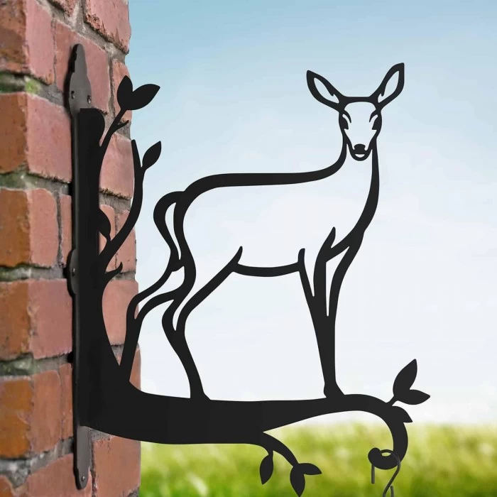 Steel Contemporary Doe Hanging Basket Bracket 3 Steel Contemporary Doe Hanging Basket Bracket