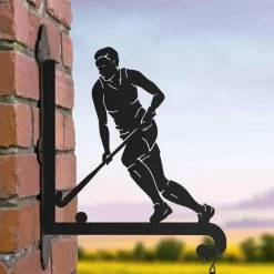 Steel Female Hockey Player Hanging Basket Bracket -Garden Supply Discount Store steel female hockey player hanging basket bracket 3