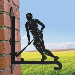 Steel Female Hockey Player Hanging Basket Bracket -Garden Supply Discount Store steel female hockey player hanging basket bracket 4