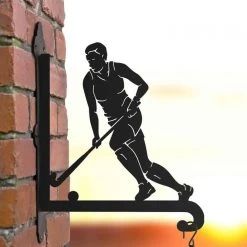 Steel Female Hockey Player Hanging Basket Bracket -Garden Supply Discount Store steel female hockey player hanging basket bracket 6