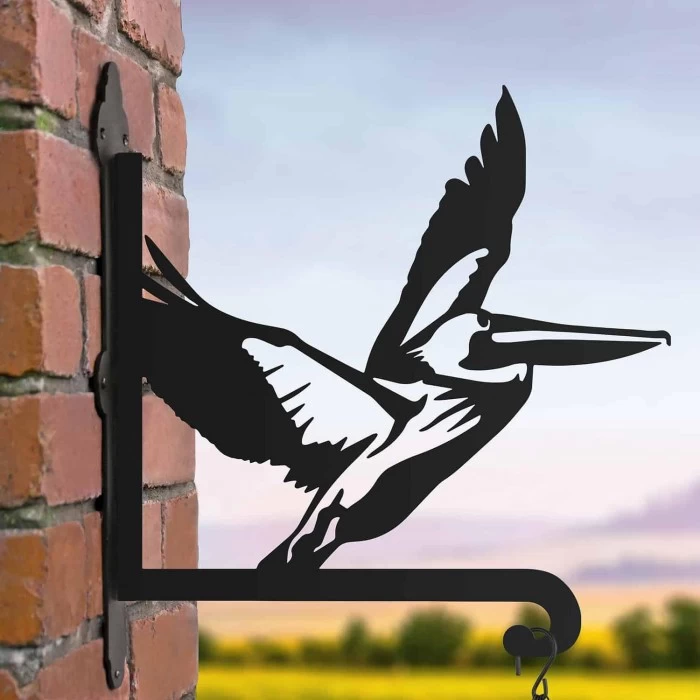 Steel Flying Pelican Hanging Basket Bracket 3 Steel Flying Pelican Hanging Basket Bracket