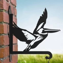 Steel Flying Pelican Hanging Basket Bracket 13 Steel Flying Pelican Hanging Basket Bracket -Garden Supply Discount Store steel flying pelican hanging basket bracket 3