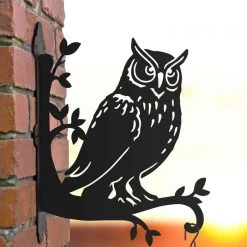 Steel Great Horned Owl Hanging Basket Bracket -Garden Supply Discount Store steel great horned owl hanging basket bracket 5