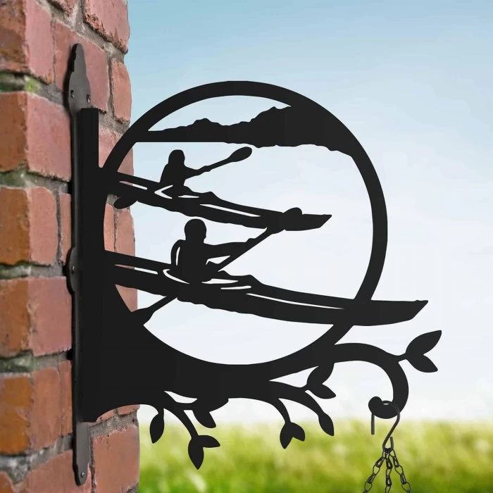 Steel Kayaking Couple Hanging Basket Bracket 5 Steel Kayaking Couple Hanging Basket Bracket - Image 3