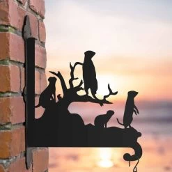 Steel Meerkat Family Hanging Basket Bracket -Garden Supply Discount Store steel meerkat family hanging basket bracket 3