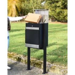 Steel "Beaumont" Parcel Box On Stand -Garden Supply Discount Store steel parcel box and stand7