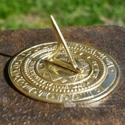 Polished Brass 'Sunface' Sundial - 120mm -Garden Supply Discount Store sunface polished brass garden sundial