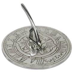 Bright Chrome 'Suns Tyne' Mini Sundial - 95mm