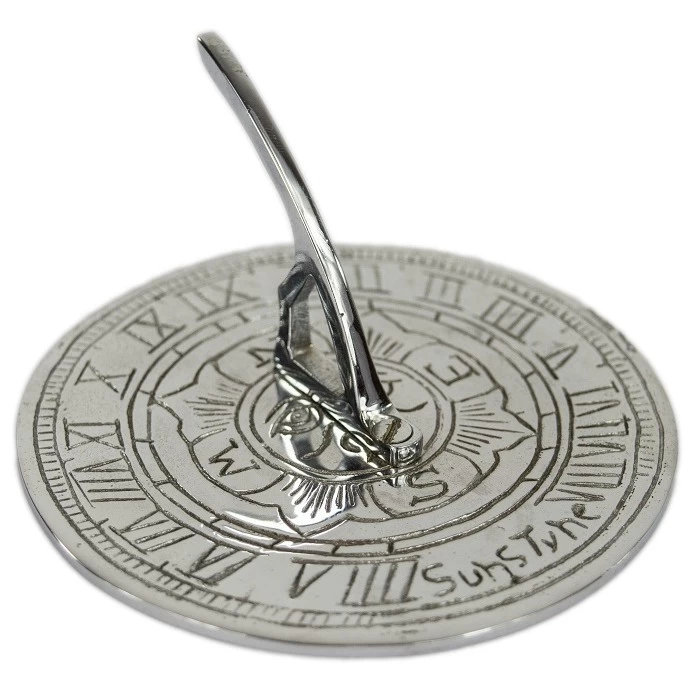 Bright Chrome 'Suns Tyne' Mini Sundial - 95mm 3 Bright Chrome 'Suns Tyne' Mini Sundial - 95mm