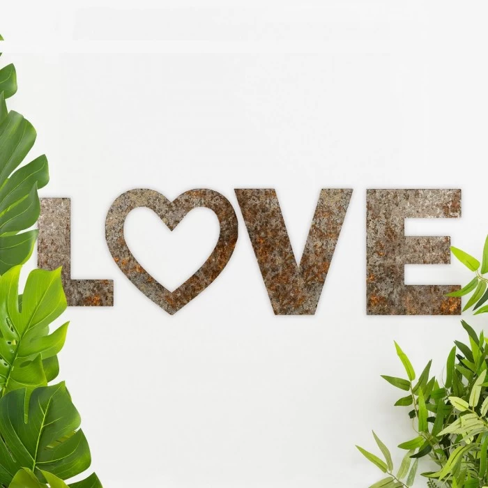 'LOVE' Rustic Finish Metal Letters 4 'LOVE' Rustic Finish Metal Letters - Image 2