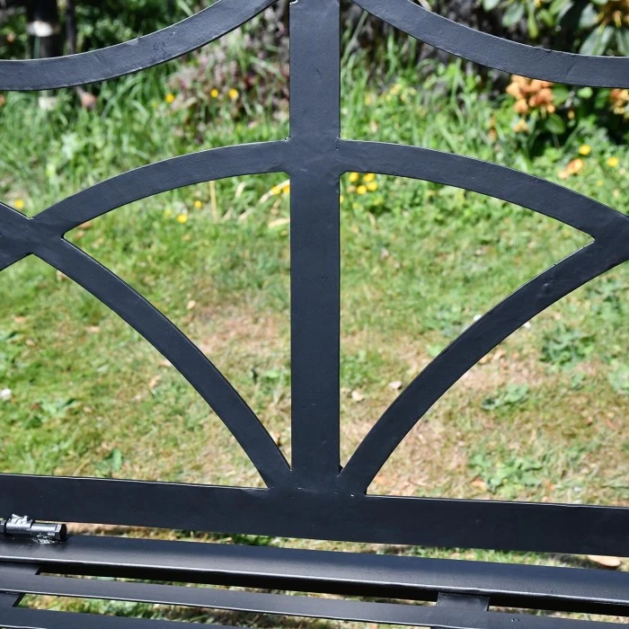 "The Dudley" Wrought Iron Garden Bench - Black 7 "The Dudley" Wrought Iron Garden Bench - Black - Image 5