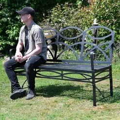 "The Dudley" Wrought Iron Garden Bench - Black 18 "The Dudley" Wrought Iron Garden Bench - Black -Garden Supply Discount Store the dudley wrought iron garden bench 13