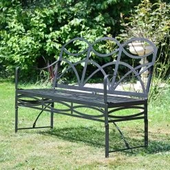 "The Dudley" Wrought Iron Garden Bench - Black 27 "The Dudley" Wrought Iron Garden Bench - Black -Garden Supply Discount Store the dudley wrought iron garden bench 6