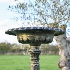 Brushed Gold "Floridus" Bird Bath -Garden Supply Discount Store the floridus bird bath 1