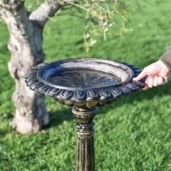 Brushed Gold "Floridus" Bird Bath -Garden Supply Discount Store the floridus bird bath 6