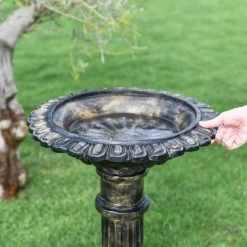 Brushed Gold "Fortis" Bird Bath 12 Brushed Gold "Fortis" Bird Bath -Garden Supply Discount Store the fortis bird bath 2