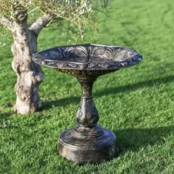 Brushed Gold "Doric" Bird Bath