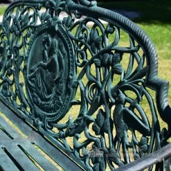 "Artemis" Large Ornate & Rustic Iron Bench 15 "Artemis" Large Ornate & Rustic Iron Bench -Garden Supply Discount Store three seater antique green cast iron garden bench