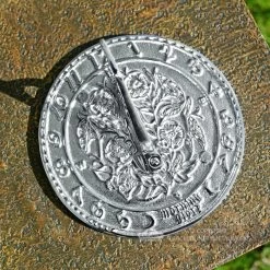 Bright Chrome "Morning Glory" - 140mm -Garden Supply Discount Store top view of the morning glory sundial