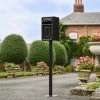 Traditional Black & Gold Post Box And Stand -Garden Supply Discount Store traditional black gold post box and stand 3 1 1