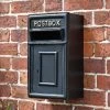 Traditional Black & Gold Wall Mounted Post Box -Garden Supply Discount Store traditional black gold wall mounted post box