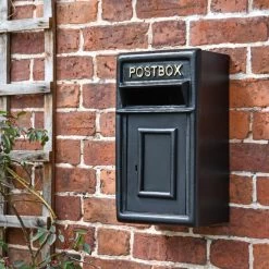 Traditional Black & Gold Wall Mounted Post Box 10 Traditional Black & Gold Wall Mounted Post Box -Garden Supply Discount Store traditional black gold wall mounted post box 2