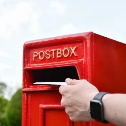 Traditional Cast Iron Red & Gold Post Box 10 Traditional Cast Iron Red & Gold Post Box -Garden Supply Discount Store traditional red gold post box and stand 3 1
