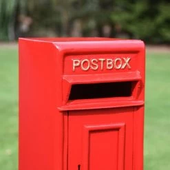 Traditional Red & Gold Post Box And Stand -Garden Supply Discount Store traditional red gold post box and stand 7