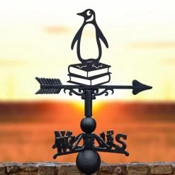 Penguin On Books Weathervane -Garden Supply Discount Store ukbic378 penguin on books weathervane bcmw 1