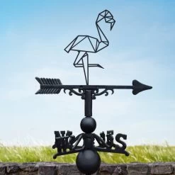 Geometric Flamingo Weathervane