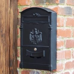"Midnight Thunder" Dawson Lodge Post Box - 47cm -Garden Supply Discount Store ukbr033 dawsons lodge post box in black