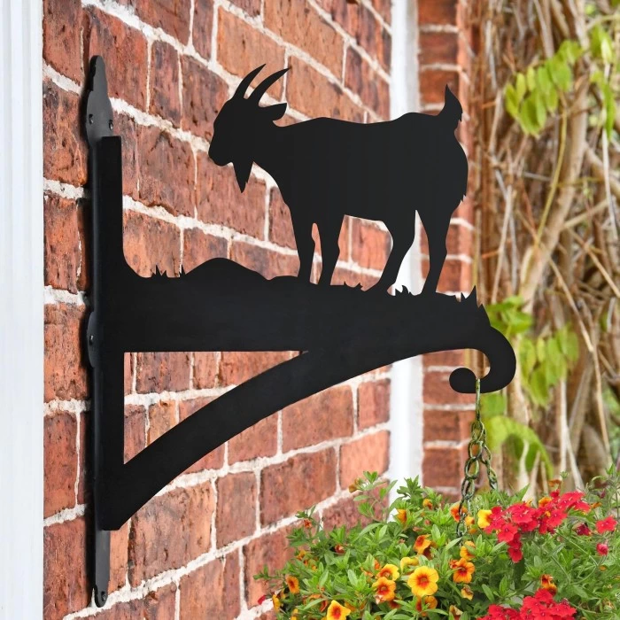 Mountain Goat Iron Hanging Basket Bracket