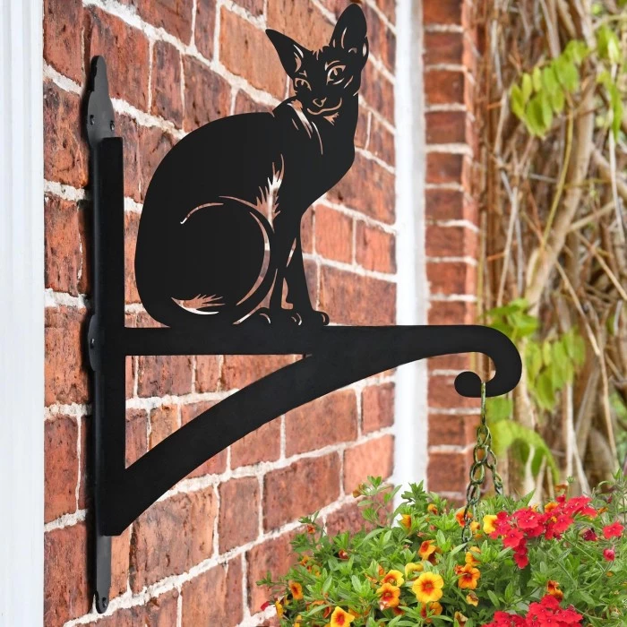 Sphynx Cat Iron Hanging Basket Bracket - Image 2