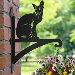 Sphynx Cat Iron Hanging Basket Bracket