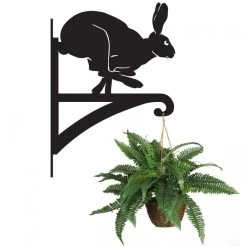 Running Hare Iron Hanging Basket Bracket -Garden Supply Discount Store ukbra353 running hare hanging basket bracket 2 1 1