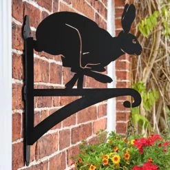 Running Hare Iron Hanging Basket Bracket -Garden Supply Discount Store ukbra353 running hare hanging basket bracket bcmw 1