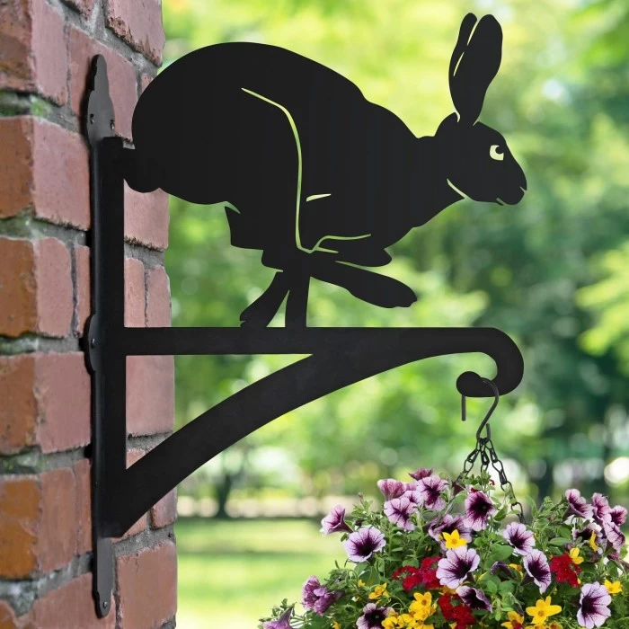 Running Hare Iron Hanging Basket Bracket - Image 2