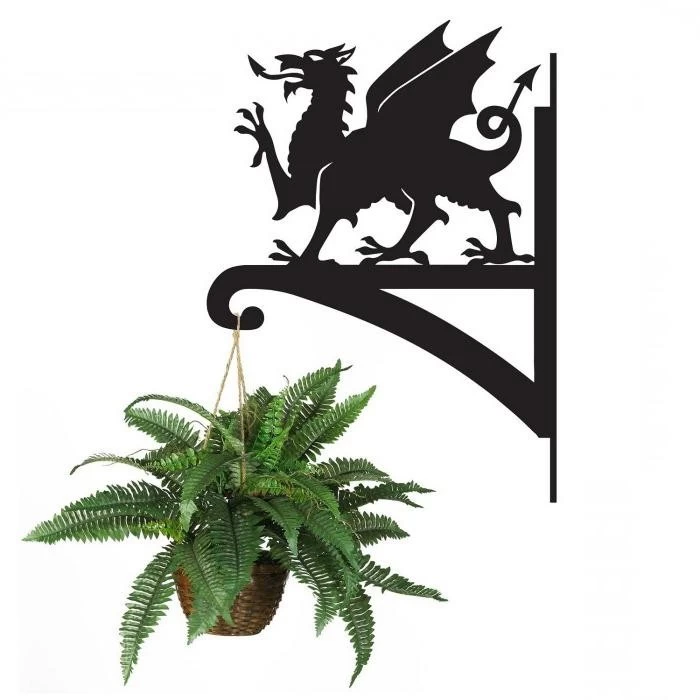 Welsh Dragon Iron Hanging Basket Bracket
