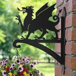 Welsh Dragon Iron Hanging Basket Bracket -Garden Supply Discount Store ukbra354 welsh dragon hanging basket bracket bcmw 3 1