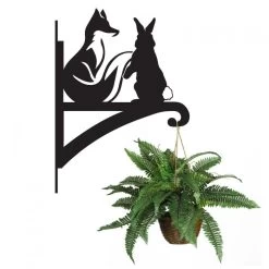 Fox & Rabbit Iron Hanging Basket Bracket -Garden Supply Discount Store ukbra391 fox rabbit hanging basket bracket 2 2