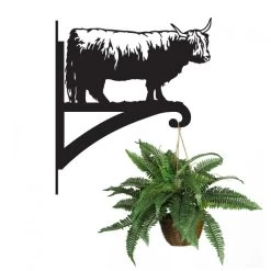 Highland Cow Iron Hanging Basket Bracket -Garden Supply Discount Store ukbra413 highland cow hanging basket bracket 2 2