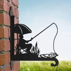 Steel Fisherman Hanging Basket Bracket -Garden Supply Discount Store ukbra451 fishing hanging basket bracket bcmw 4