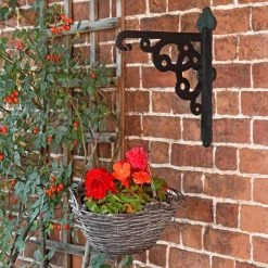 Ornate Heavy Duty Iron Hanging Basket Bracket -Garden Supply Discount Store ukbrahv0002 2